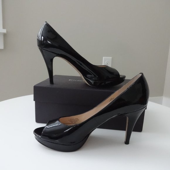 Enzo Angiolini Eademario Peep Toe Platform Heels (Black) - Picture 2 of 10